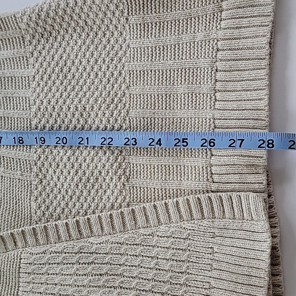 J. Jill Cardigan Sweater Open Front Long Sleeve Wool Knit Cable Longline Cream M - Picture 14 of 15